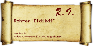 Rohrer Ildikó névjegykártya