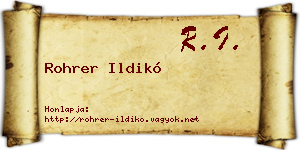Rohrer Ildikó névjegykártya