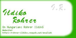 ildiko rohrer business card