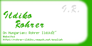 ildiko rohrer business card